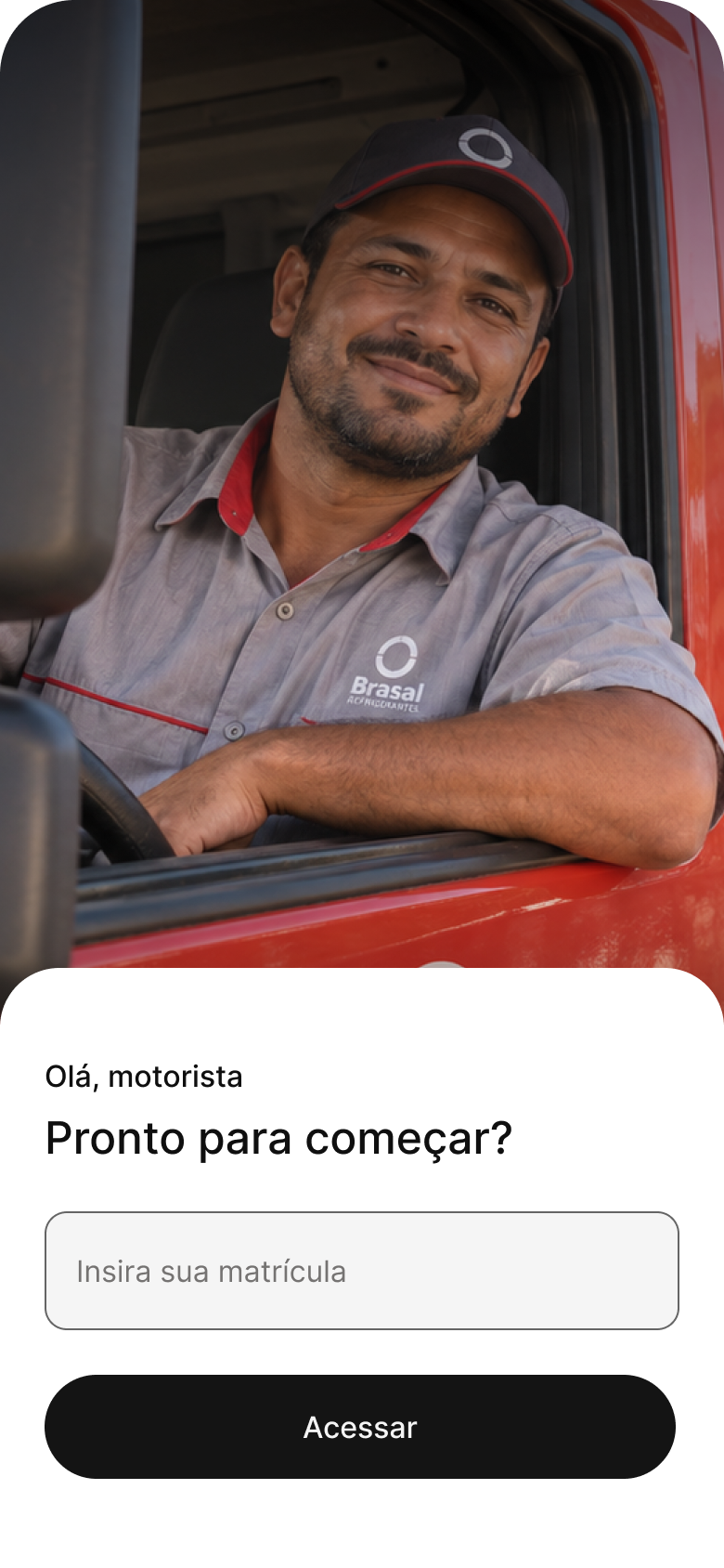 Tela de acesso do aplicativo Rota